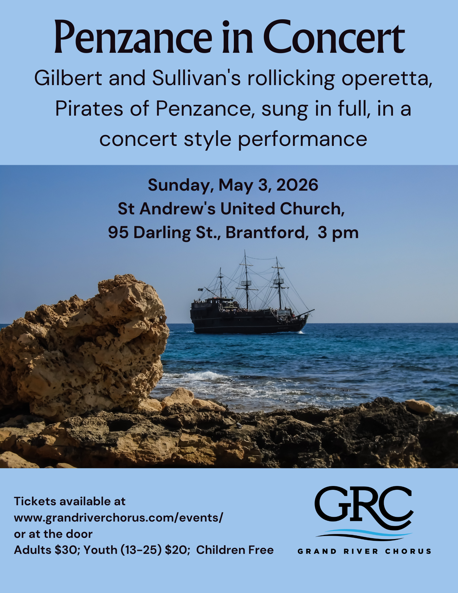 Penzance in Concert Grand River Chorus Concert Poster